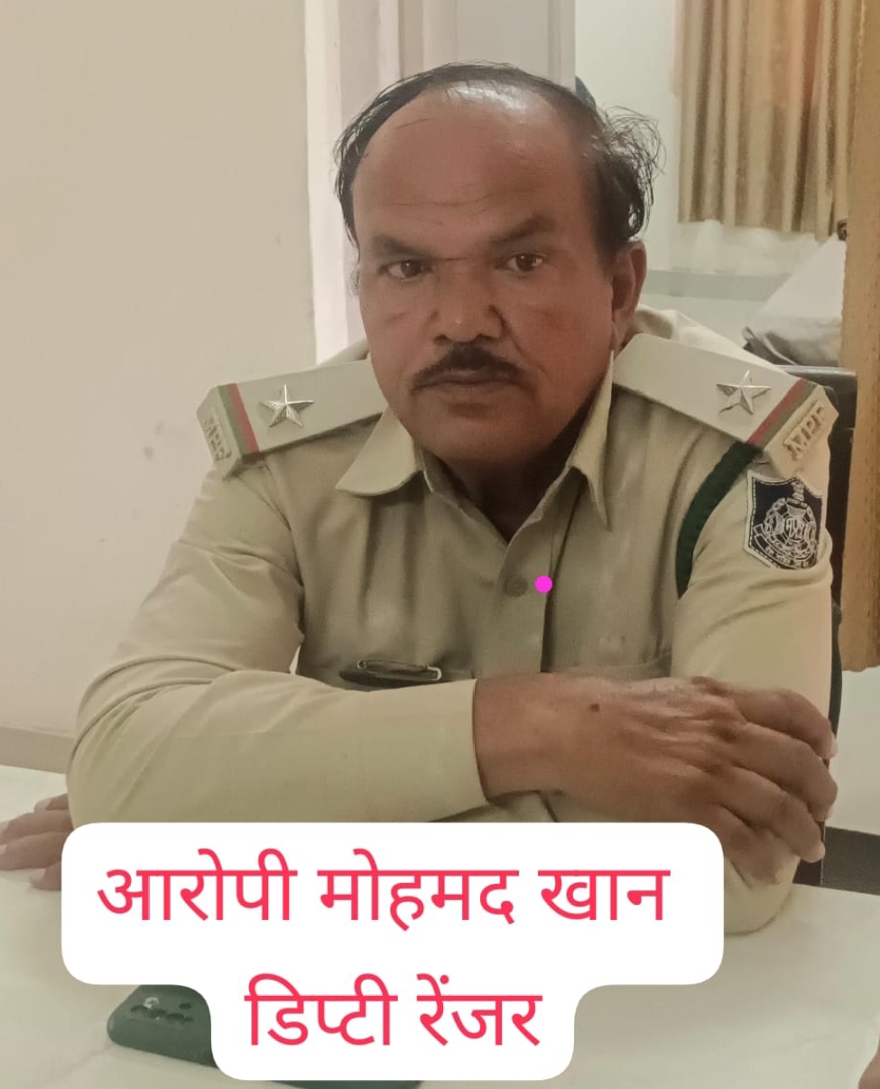 आरोपी_मोहम्मद खान, डिप्टी रेंजर, वन ग्राम मांडवा, तहसील नेपानगर, जिला बुरहानपुर,  रिश्वत राशि - 5000/- लेते हुवे रंगे हाथो गिरफ्तार