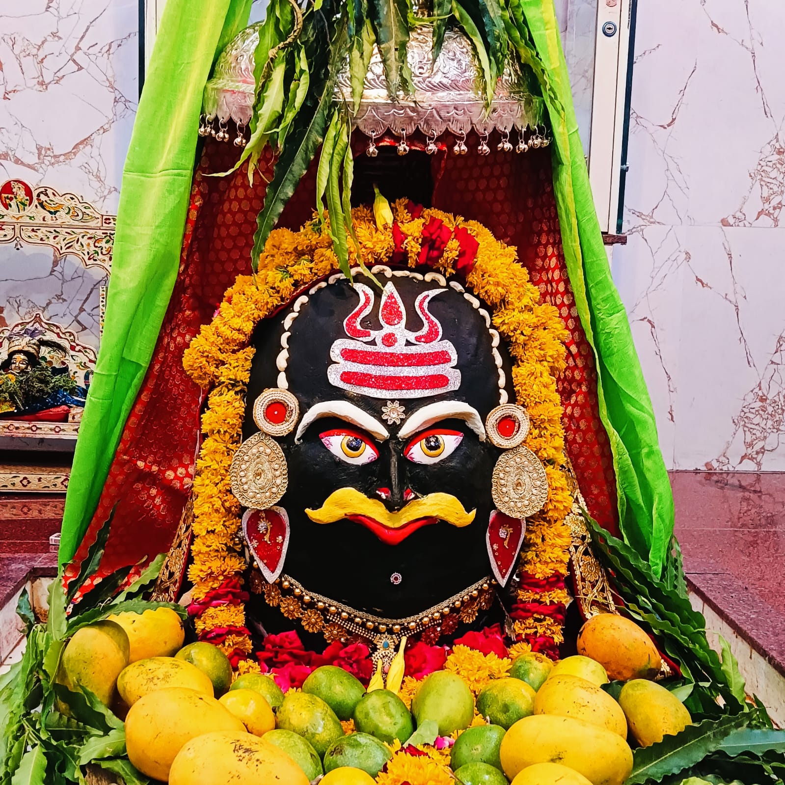 श्री ओम्कारेश्वर महादेव मंदिर अंजड़ निर्जला एकादशी के शुभ अवसर पर प्रभु श्री ओम्कारेश्वर महादेव जी का भव्य श्रृंगार कर आम महाभोग लगाया